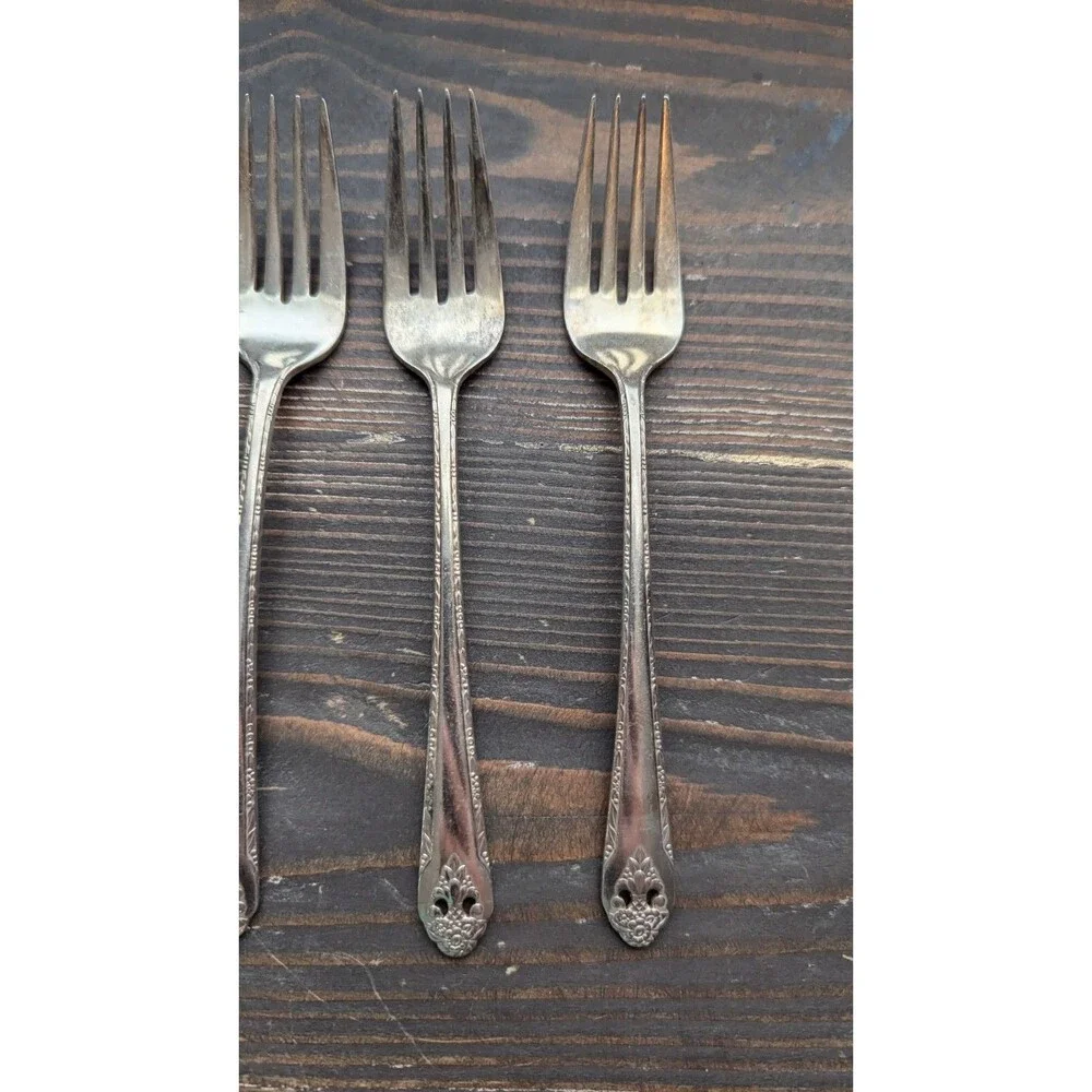 LOVELY LADY Pattern HOLMES & EDWARDS Silver-plate 6x Forks Flatware